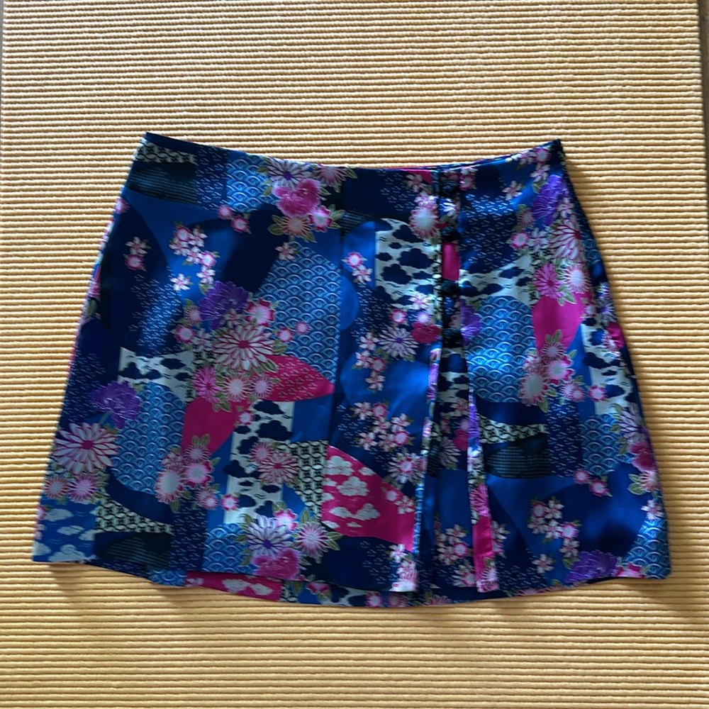 Zara Asian inspired silk print skirt